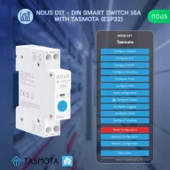   Nous D1T – relé modul, DIN-sínes, 16A, fogyasztásmérős, Tuya Wi-Fi, Tasmota firmware, Matter