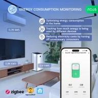  Nous D1Z – relé modul, DIN-sínes, 16A, fogyasztásmérős, Tuya Zigbee