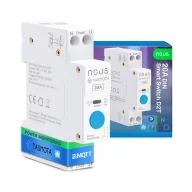   Nous D2T – relé modul, DIN-sínes, 20A, fogyasztásmérős, Tuya Wi-Fi, Tasmota firmware, Matter