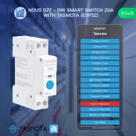   Nous D2T – relé modul, DIN-sínes, 20A, fogyasztásmérős, Tuya Wi-Fi, Tasmota firmware, Matter