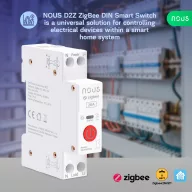   Nous D2Z – relé modul, DIN-sínes, 20A, fogyasztásmérős, Tuya Zigbee