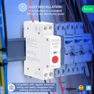   Nous D3Z – relé modul, DIN-sínes, 25A, fogyasztásmérős, Tuya Zigbee