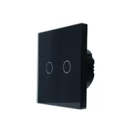   SmartWise T62 UNI – érintőkapcsoló, 2 gombos, Zigbee, RF 433 MHz, fekete