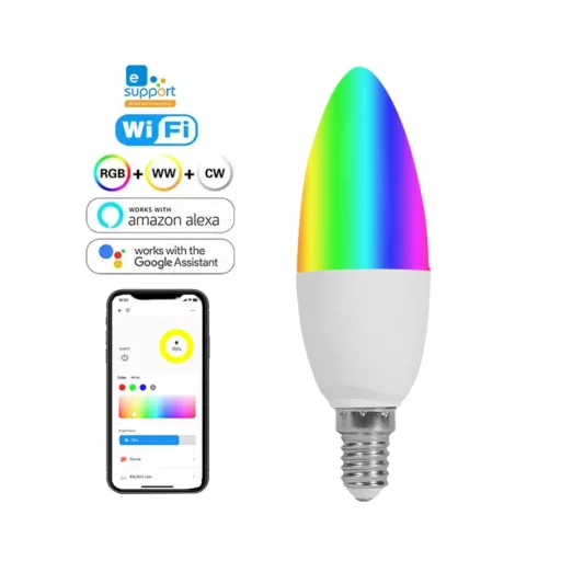 SmartWise RGBW – okosizzó, 5W, E14, Wi-Fi, eWeLink-Remote