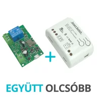   SmartWise 5V-32V – okos relé modul, 1 áramkörös, AC/DC, NO/NC, Wi-Fi, Bluetooth, védőtokban