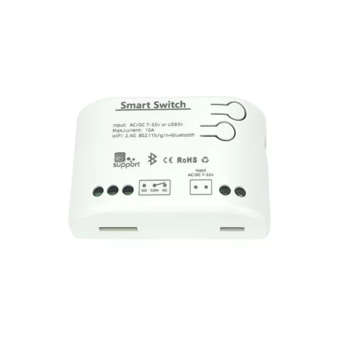 SmartWise 5V-32V – okos relé modul, 1 áramkörös, AC/DC, NO/NC, Wi-Fi, Bluetooth, védőtokban