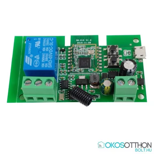 SmartWise 5V-32V – okos relé modul, 1 áramkörös, AC/DC, NO/NC, Zigbee, RF 433 MHz