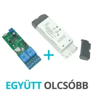   SmartWise 5V-32V – okos relé modul, 2 áramkörös, AC/DC, NO/NC, Wi-Fi, Bluetooth, védőtokban