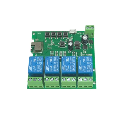 SmartWise 5V-32V AC/DC négy áramkörös, Wi-Fi+Bluetooth NO/NC okosrelé, védőtokban