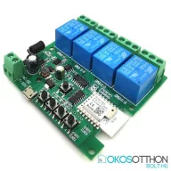   SmartWise 5V-32V – okos relé modul, 4 áramkörös, AC/DC, NO/NC, Zigbee, RF 433 MHz