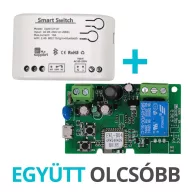   SmartWise 85V-250V – okos relé modul, 1 áramkörös, AC, NO/NC, Wi-Fi, Bluetooth, védőtokban