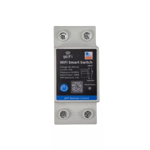 SmartWise DIN-63A – okos relé modul, DIN-sínes, Wi-Fi, eWeLink-Remote