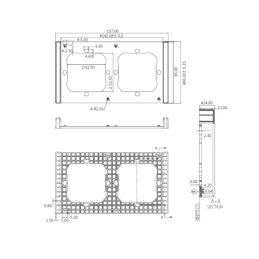 Sonoff M5 Frame – sorolókeret, dupla, M5-80 villanykapcsolókhoz, szürke