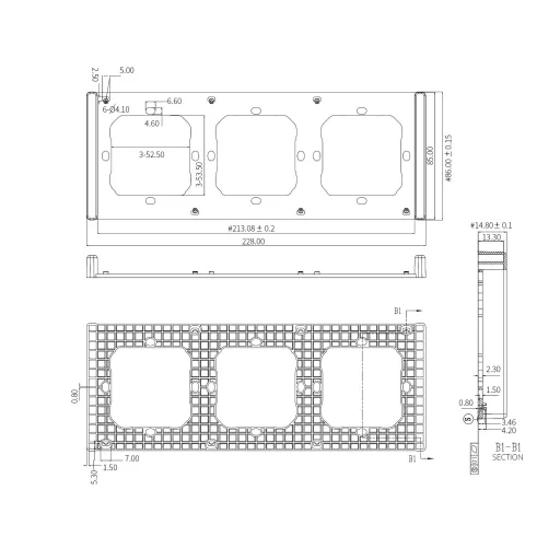 Sonoff M5 Frame – sorolókeret, hármas, M5-80 villanykapcsolókhoz, szürke