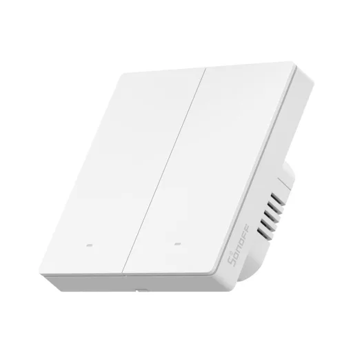 Sonoff SwitchMan M5 – villanykapcsoló, 2 áramkörös, Wi-Fi, Matter, fehér (M5-2C-86W)