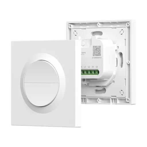 Sonoff Orb-MW2 Wall Switch – villanykapcsoló + relé modul, 2 áramkörös, Wi-Fi, Matter, fehér (MINI-2GS-E)