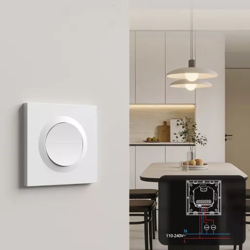 Sonoff Orb-MW2 Wall Switch – villanykapcsoló + relé modul, 2 áramkörös, Wi-Fi, Matter, fehér (MINI-2GS-E)
