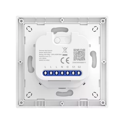 Sonoff Orb-DIM Dimmer Wall Switch – fényerőszabályzó kapcsoló + relé modul, fogyasztásmérős, Wi-Fi, Matter, fehér (MINI-DIM-E)