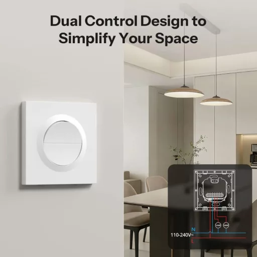 Sonoff Orb-ZBW2 Wall Switch – kapcsoló + relé modul, 2 áramkörös, Zigbee, fehér (MINI-ZB2GS-E)