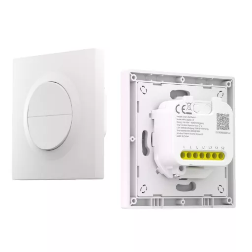 Sonoff Orb-ZBW2L Wall Switch – kapcsoló + relé modul, 2 áramkörös, csak fázis, Zigbee, fehér (MINI-ZB2GS-L-E)