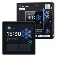   Sonoff NSPanel Pro Gen2 – vezérlőpanel, 2 áramkörös, kapcsolóval, Wi-Fi, Zigbee, Matter, Bluetooth, fekete (NSPanel86PB-Relay)