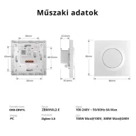   Sonoff Fusion Orb-ZBW1L – okos kapcsoló, csak fázis, Zigbee, fehér (ZBMINIL2-E)