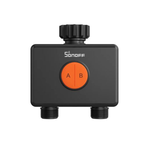 SONOFF Hydro DUO – kétcsatornás okos vízszelep, átfolyásmérővel, Zigbee, fekete (SWV-ZF2E)