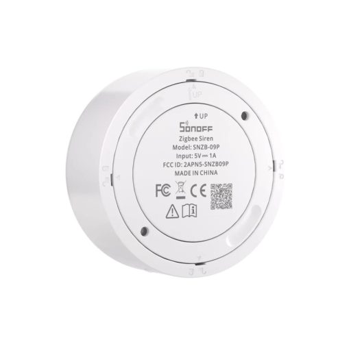 Sonoff SenseGuard Indoor Siren – beltéri sziréna akkumulátorral, USB-C, Zigbee, fehér-piros, (SNZB-09P)