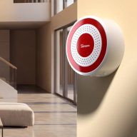   Sonoff SenseGuard Indoor Siren – beltéri sziréna akkumulátorral, USB-C, Zigbee, fehér-piros, (SNZB-09P)