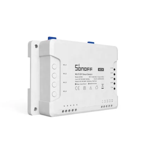 Sonoff 4CH R3 – okos relé modul, 4 áramkörös, DIN-sines, Wi-Fi (4CHR3)