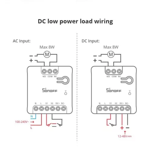 Sonoff MINI-D Dry Switch – relé modul, feszültségmentes kimenettel, Wi-Fi, eWeLink-Remote, Matter (MINI-D)