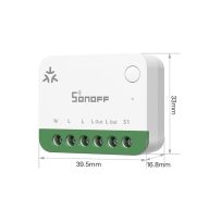   Sonoff MINI ONE PM – relé modul, 1 áramkörös, fogyasztásmérős, Wi-Fi, Matter (MINI-1GSP)