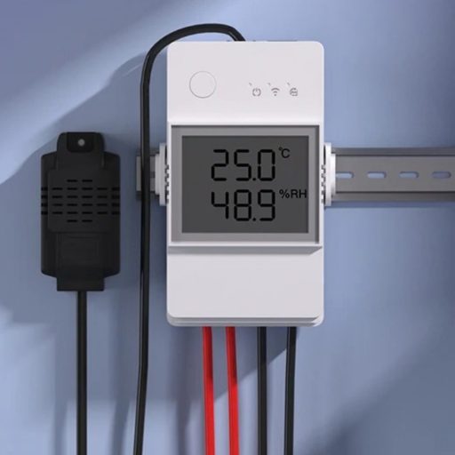 Sonoff TH20 Elite R3 – relé modul, kijelzővel, hőmérő bemenettel, DIN-sines, 20A, Wi-Fi (THR320D)