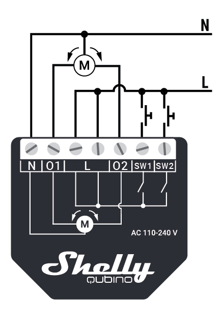 Shelly Wave Shutter bekötési rajz 1