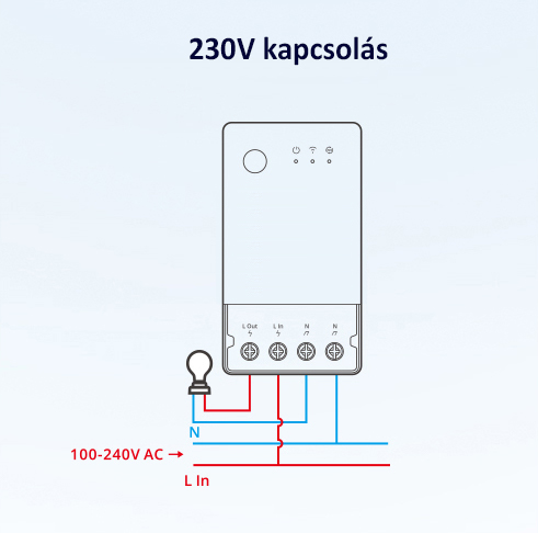 Sonoff THR316 bekötési rajz